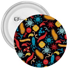 Worm Insect Bacteria Monster 3  Buttons by Mariart