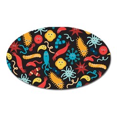 Worm Insect Bacteria Monster Oval Magnet by Mariart