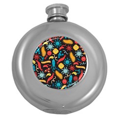 Worm Insect Bacteria Monster Round Hip Flask (5 Oz) by Mariart