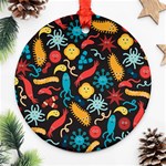 Worm Insect Bacteria Monster Round Ornament (Two Sides) Front