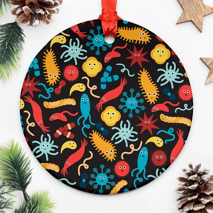 Worm Insect Bacteria Monster Round Ornament (Two Sides)