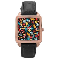 Worm Insect Bacteria Monster Rose Gold Leather Watch  by Mariart