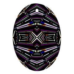 Dark Ethnic Sharp Bold Pattern Ornament (oval) by dflcprints