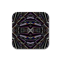 Dark Ethnic Sharp Bold Pattern Rubber Square Coaster (4 Pack)  by dflcprints