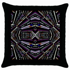 Dark Ethnic Sharp Bold Pattern Throw Pillow Case (black) by dflcprints