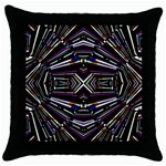 Dark Ethnic Sharp Bold Pattern Throw Pillow Case (Black) Front