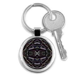 Dark Ethnic Sharp Bold Pattern Key Chains (round)  by dflcprints