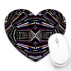 Dark Ethnic Sharp Bold Pattern Heart Mousepads by dflcprints