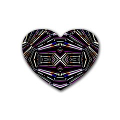 Dark Ethnic Sharp Bold Pattern Heart Coaster (4 Pack)  by dflcprints