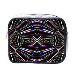 Dark Ethnic Sharp Bold Pattern Mini Toiletries Bags by dflcprints