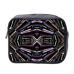 Dark Ethnic Sharp Bold Pattern Mini Toiletries Bag 2-side by dflcprints