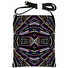 Dark Ethnic Sharp Bold Pattern Shoulder Sling Bags by dflcprints