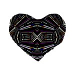 Dark Ethnic Sharp Bold Pattern Standard 16  Premium Heart Shape Cushions Front