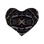 Dark Ethnic Sharp Bold Pattern Standard 16  Premium Heart Shape Cushions Back