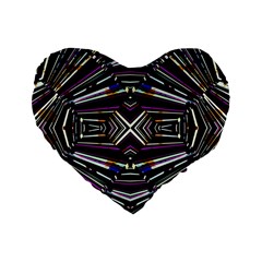 Dark Ethnic Sharp Bold Pattern Standard 16  Premium Flano Heart Shape Cushions by dflcprints