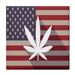 Flag American Star Blue Line White Red Marijuana Leaf Tile Coasters by Mariart