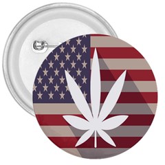 Flag American Star Blue Line White Red Marijuana Leaf 3  Buttons by Mariart