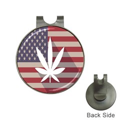 Flag American Star Blue Line White Red Marijuana Leaf Hat Clips With Golf Markers by Mariart