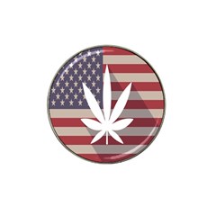 Flag American Star Blue Line White Red Marijuana Leaf Hat Clip Ball Marker by Mariart