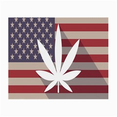 Flag American Star Blue Line White Red Marijuana Leaf Small Glasses Cloth (2-side)