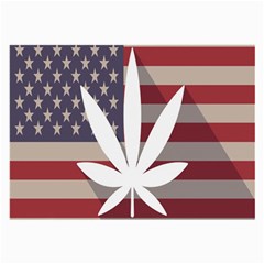 Flag American Star Blue Line White Red Marijuana Leaf Large Glasses Cloth (2-side) by Mariart