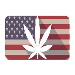 Flag American Star Blue Line White Red Marijuana Leaf Plate Mats