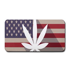 Flag American Star Blue Line White Red Marijuana Leaf Medium Bar Mats by Mariart