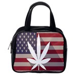 Flag American Star Blue Line White Red Marijuana Leaf Classic Handbags (One Side) Front