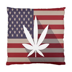 Flag American Star Blue Line White Red Marijuana Leaf Standard Cushion Case (one Side) by Mariart