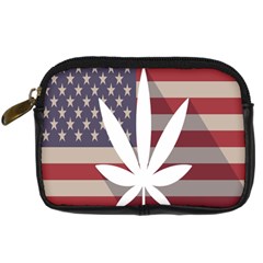 Flag American Star Blue Line White Red Marijuana Leaf Digital Camera Cases by Mariart