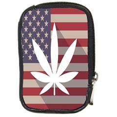 Flag American Star Blue Line White Red Marijuana Leaf Compact Camera Cases by Mariart