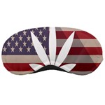 Flag American Star Blue Line White Red Marijuana Leaf Sleeping Masks Front