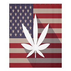 Flag American Star Blue Line White Red Marijuana Leaf Shower Curtain 60  X 72  (medium)  by Mariart