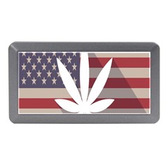 Flag American Star Blue Line White Red Marijuana Leaf Memory Card Reader (mini) by Mariart