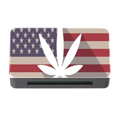 Flag American Star Blue Line White Red Marijuana Leaf Memory Card Reader With Cf by Mariart