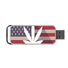 Flag American Star Blue Line White Red Marijuana Leaf Portable Usb Flash (one Side) by Mariart