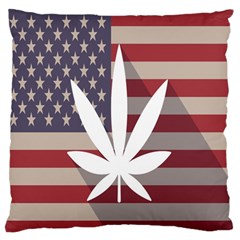 Flag American Star Blue Line White Red Marijuana Leaf Standard Flano Cushion Case (two Sides) by Mariart