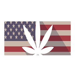 Flag American Star Blue Line White Red Marijuana Leaf Satin Wrap by Mariart