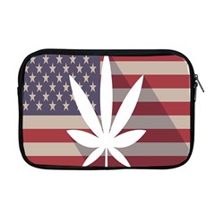 Flag American Star Blue Line White Red Marijuana Leaf Apple Macbook Pro 17  Zipper Case