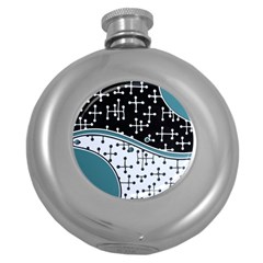 Decoboom Custom Pickguard Engraved Eames Dots Round Hip Flask (5 Oz) by Mariart