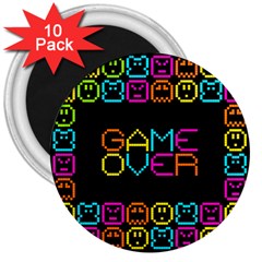 Game Face Mask Sign 3  Magnets (10 Pack)  by Mariart