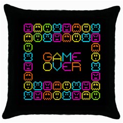 Game Face Mask Sign Throw Pillow Case (black) by Mariart