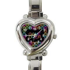 Game Face Mask Sign Heart Italian Charm Watch by Mariart