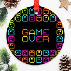 Game Face Mask Sign Round Ornament (two Sides) by Mariart