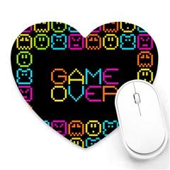 Game Face Mask Sign Heart Mousepads by Mariart