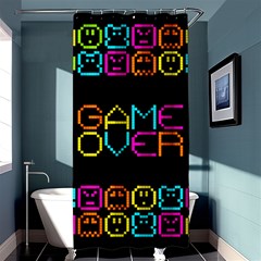 Game Face Mask Sign Shower Curtain 36  X 72  (stall)  by Mariart