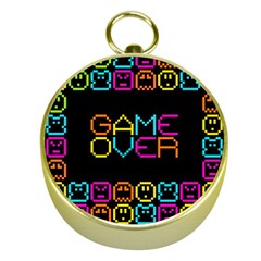 Game Face Mask Sign Gold Compasses by Mariart