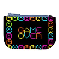 Game Face Mask Sign Large Coin Purse by Mariart