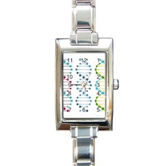 Genetic Dna Blood Flow Cells Rectangle Italian Charm Watch by Mariart