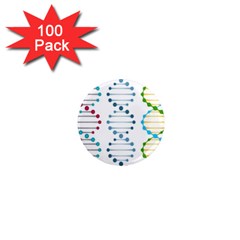 Genetic Dna Blood Flow Cells 1  Mini Magnets (100 Pack) 